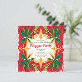 Bloemen Reggae Palms feest Kaart (Staand voorkant)