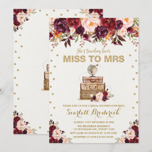  bloemen reizen Miss naar Mrs Marsala Gold Kaart
