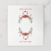 Bloemen rendier vakantie kerstfeest food tent plaatskaartje (Buitenkant ongevouwen)