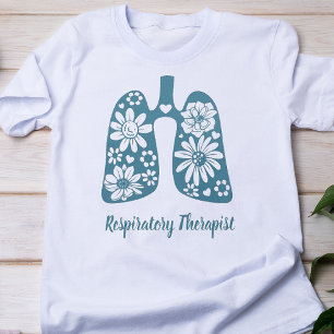 Bloemen respiratoir therapeut t-shirt