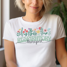 Bloemen respiratoir therapeut t-shirt