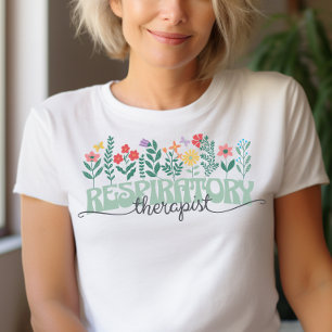 Bloemen respiratoir therapeut t-shirt