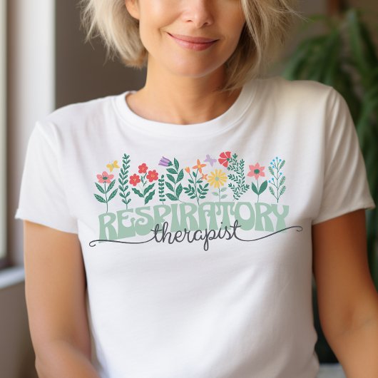 Bloemen respiratoir therapeut t-shirt