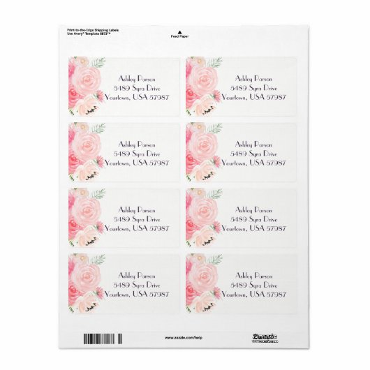Bloemen retour adres label (Full Sheet)