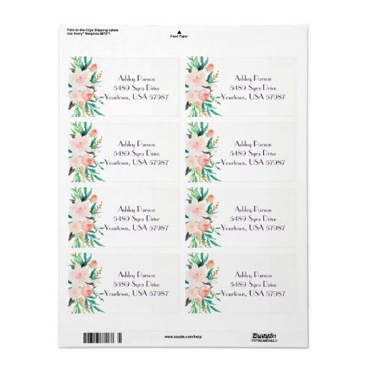 Bloemen retour adres label (Full Sheet)