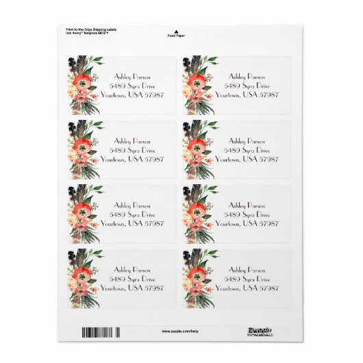 Bloemen retour adres label (Full Sheet)