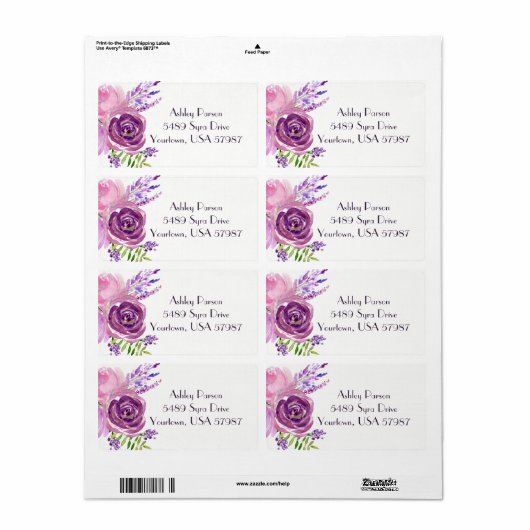 Bloemen retour adres label (Full Sheet)
