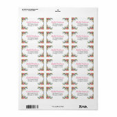 Bloemen retour adreslabels, waterverf bloemen etiket (Full Sheet)