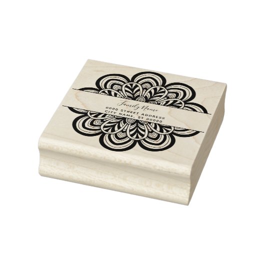 Bloemen retouradres Rubberen stempel (Stempel)