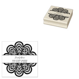 Bloemen retouradres Rubberen stempel