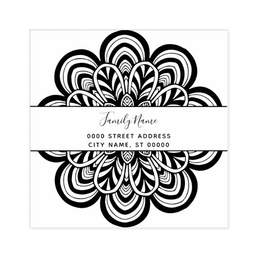 Bloemen retouradres Rubberen stempel (Afrduk)