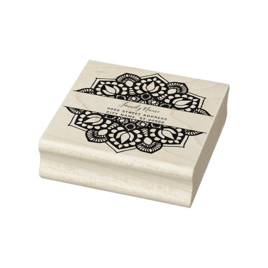 Bloemen retouradres Rubberen stempel (Stempel)