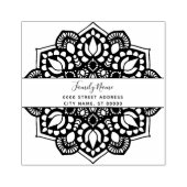 Bloemen retouradres Rubberen stempel (Afrduk)