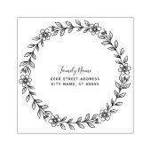 Bloemen retouradres Rubberen stempel (Afrduk)