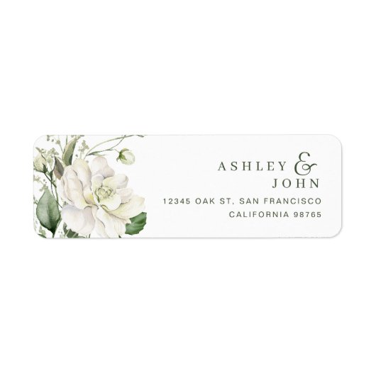 Bloemen retouradreslabels etiket (Voorkant)
