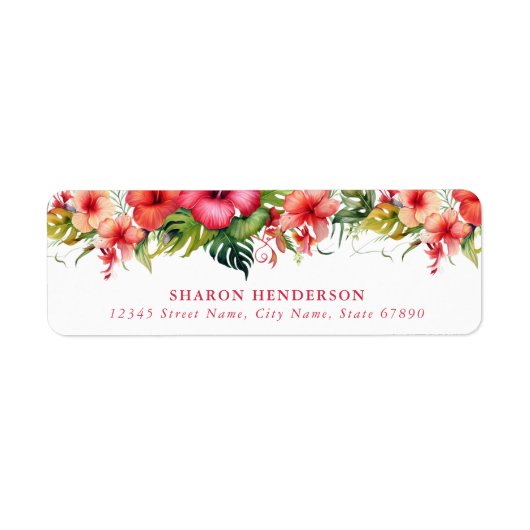Bloemen retouradreslabels etiket (Voorkant)