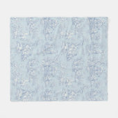 bloemen retro blauw grijs toile de jouy fleece deken (Voorkant (Horizontaal))