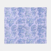 bloemen retro blauw paarse toile de jouy fleece deken (Voorkant (Horizontaal))