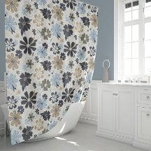 Bloemen Retro blauw patroon