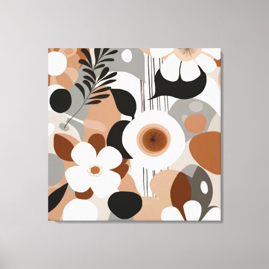 Bloemen Retro Canvas Afdruk (Voorkant)