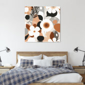 Bloemen Retro Canvas Afdruk (Insitu (Slaapkamer))