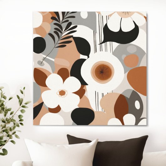 Bloemen Retro Canvas Afdruk
