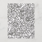 Bloemen Retro Doodle Briefkaart (Voorkant)
