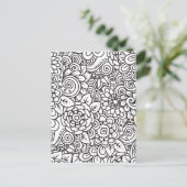 Bloemen Retro Doodle Briefkaart (Staand voorkant)
