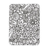 Bloemen Retro Doodle Magneet (Verticaal)