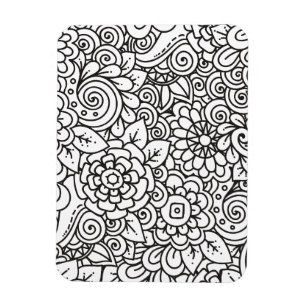 Bloemen Retro Doodle Magneet