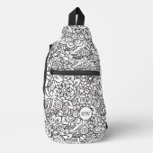 Bloemen Retro Doodle Sling Bag (Voorkant)