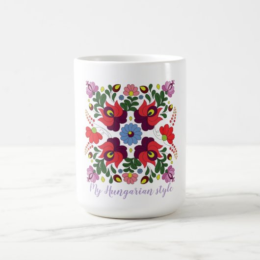 Bloemen Retro Folk Style Pattern Koffiemok (Center)