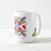 Bloemen Retro Folk Style Pattern Koffiemok (Voorkant rechts)