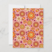 Bloemen Retro Groovy Vrijgezellenfeest Kaart (Achterkant)