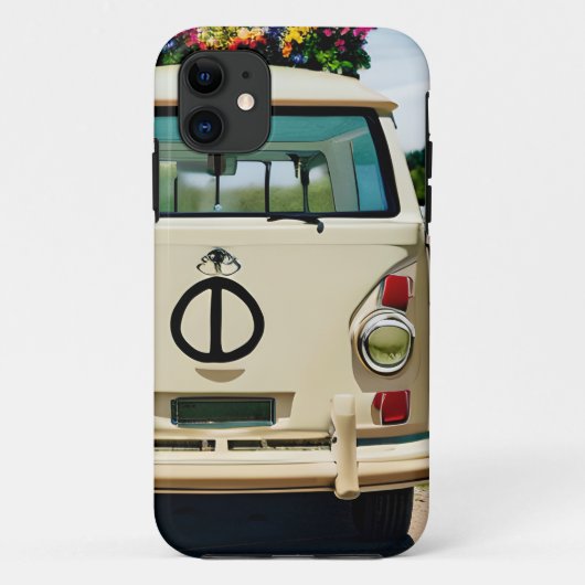Bloemen Retro Hippie Van  Kunst Case-Mate iPhone Case (Achterkant)