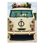 Bloemen Retro Hippie Van  Kunst Foto Afdruk (Voorkant)
