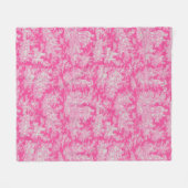 Bloemen Retro Hot Pink Toile de Jouy Fleece Deken (Voorkant (Horizontaal))