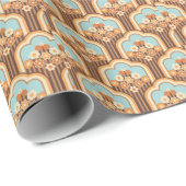 Bloemen Retro: jaren 70 Wallpaper Revival Cadeaupapier (Rol Hoek)