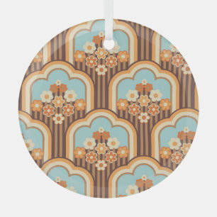 Bloemen Retro: jaren 70 Wallpaper Revival Glas Ornament