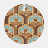 Bloemen Retro: jaren 70 Wallpaper Revival Glas Ornament (Achterkant)