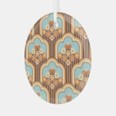 Bloemen Retro: jaren 70 Wallpaper Revival Glas Ornament (Voorkant links)