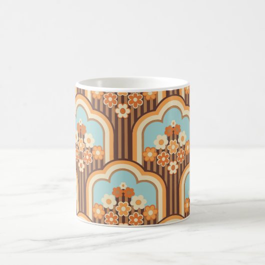 Bloemen Retro: jaren 70 Wallpaper Revival Koffiemok (Center)