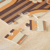 Bloemen Retro: jaren 70 Wallpaper Revival Legpuzzel (Zijkant)