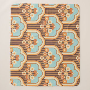 Bloemen Retro: jaren 70 Wallpaper Revival Sherpa Deken