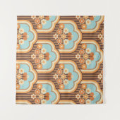 Bloemen Retro: jaren 70 Wallpaper Revival Wandkleed (Voorkant (horizontaal))