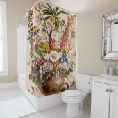 bloemen retro klassiek Victoriaans Douchegordijn (In situ)