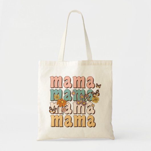 Bloemen Retro Mama Tote Bag (Voorkant)