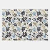 Bloemen Retro Patroon Gift Inpakpapier Vel (Voorkant)