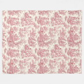 bloemen retro rood toile de jouy fle fleece deken (Voorkant (Horizontaal))
