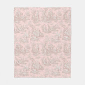  Bloemen Retro roos Goud Toile de Jouy Fleece Deken (Voorkant)